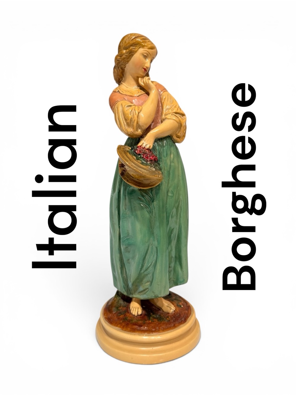 Vintage Italian Borghese Woman with Basket - Picture 15 of 16